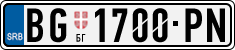License plate of Serbia, Cars