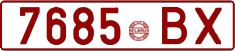 License plate Belarus, Cars (1992)