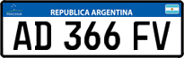 License plate of Argentina, Cars (Mercosur, AB 123 CD)