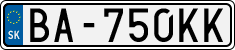 License plate of Slovakia, Cars
