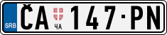 License plate of Serbia, Cars