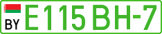 License plate Belarus, Electric vehicles (cars)