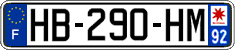 French license plate, SIV (ordinary)