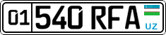 License plate of Uzbekistan, Organizations