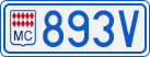License plate of Monaco, Cars