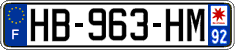French license plate, SIV (ordinary)
