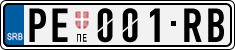 License plate of Serbia, Cars