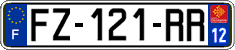 French license plate, SIV (ordinary)