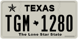 Texas, Regular plates (2012) (АBC-1234)