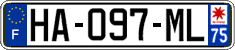 French license plate, SIV (ordinary)