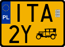 License plates of Poland, Oldtimers