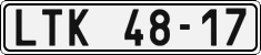License plate of the Czech Republic, Cars (1960)