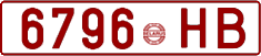 License plate Belarus, Cars (1992)
