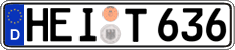 German license plate, Regular plates