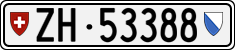 License plate of Switzerland, Cars