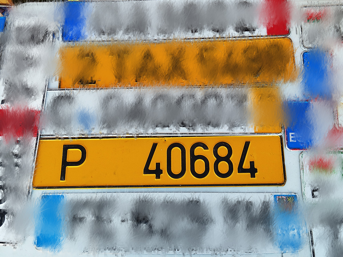 P 40684, License plate without vehicle 