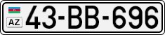 License plate of Azerbaijan, Cars