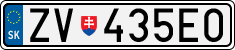 License plate of Slovakia, Cars