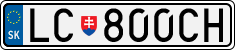 License plate of Slovakia, Cars