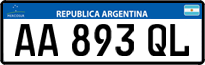 License plate of Argentina, Cars (Mercosur, AB 123 CD)