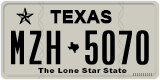 Texas, Regular plates (2012) (АBC-1234)