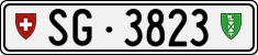 License plate of Switzerland, Cars