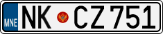 License plate of Montenegro, Cars