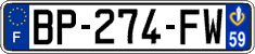 French license plate, SIV (ordinary)