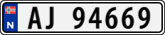 License plate of Norway, Cars
