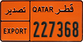 License plate of Qatar, Export transit plates