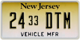 New Jersey, Vehicle Manufacturer (ABC 1234/1234 ABC)