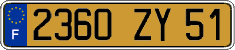 French license plate, FNI