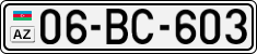 License plate of Azerbaijan, Cars