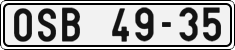 License plate of the Czech Republic, Cars (1960)