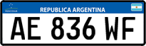 License plate of Argentina, Cars (Mercosur, AB 123 CD)
