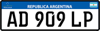 License plate of Argentina, Cars (Mercosur, AB 123 CD)