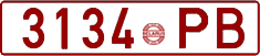 License plate Belarus, Cars (1992)
