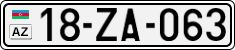 License plate of Azerbaijan, Cars