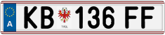 License plate of Austria, Regular plates