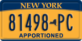 New York, Specialty plates (12345-AB)
