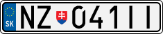 License plate of Slovakia, Cars