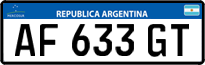 License plate of Argentina, Cars (Mercosur, AB 123 CD)