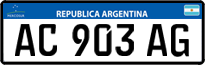 License plate of Argentina, Cars (Mercosur, AB 123 CD)