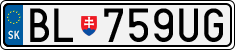 License plate of Slovakia, Cars