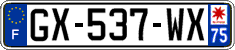 French license plate, SIV (ordinary)