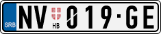 License plate of Serbia, Cars