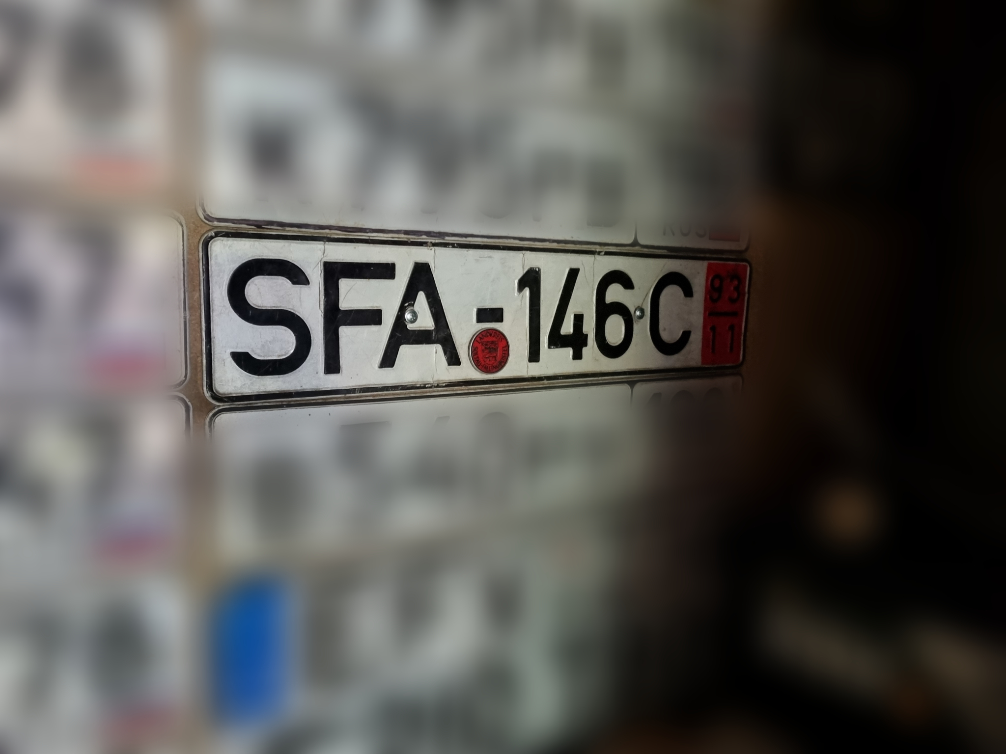 SFA 146 C, License plate without vehicle 