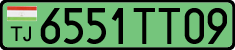 License plate of Tajikistan, Private owners (2009)