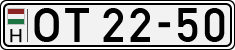 license plates of Hungary, Oldtimers (1990)