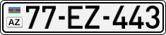License plate of Azerbaijan, Cars